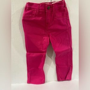 Oshkosh toddler girl pink cotton adjustable waist pants size 24m